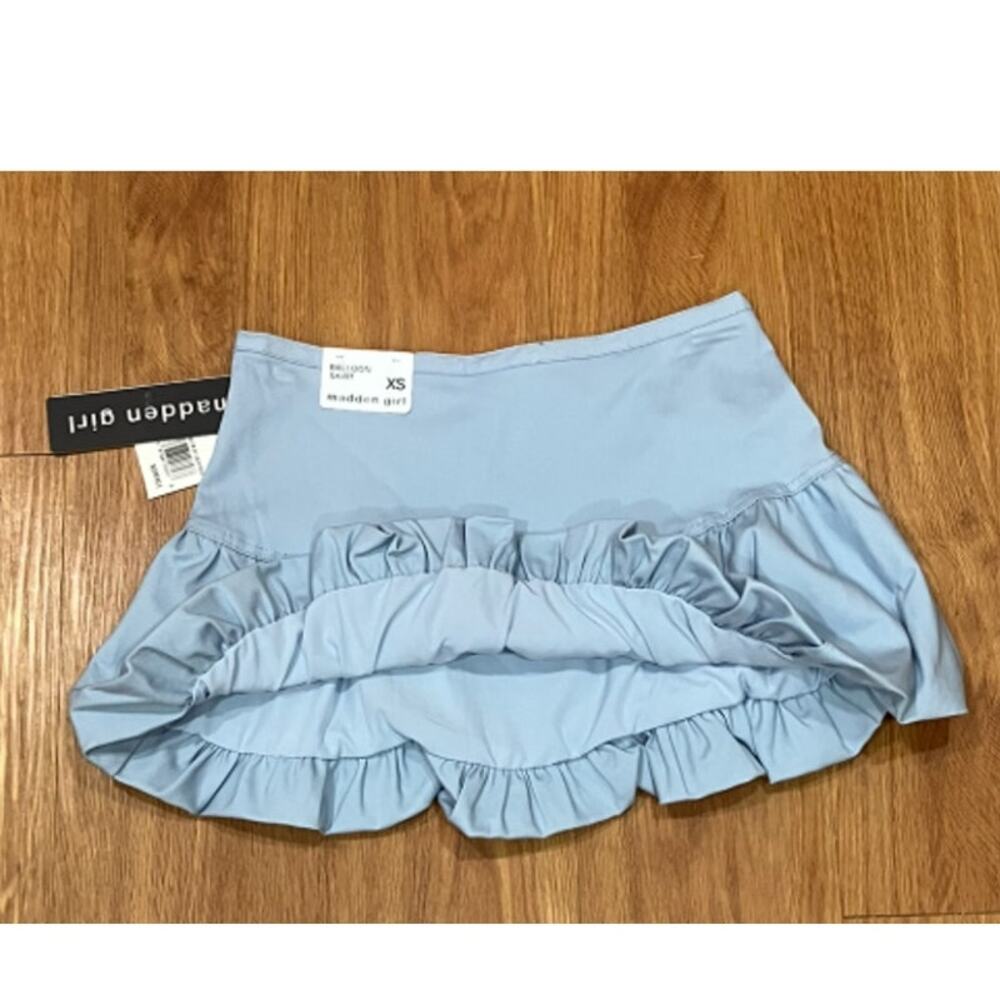 Madden Girl Juniors' Bubble Mini Skirt Light Blue XS